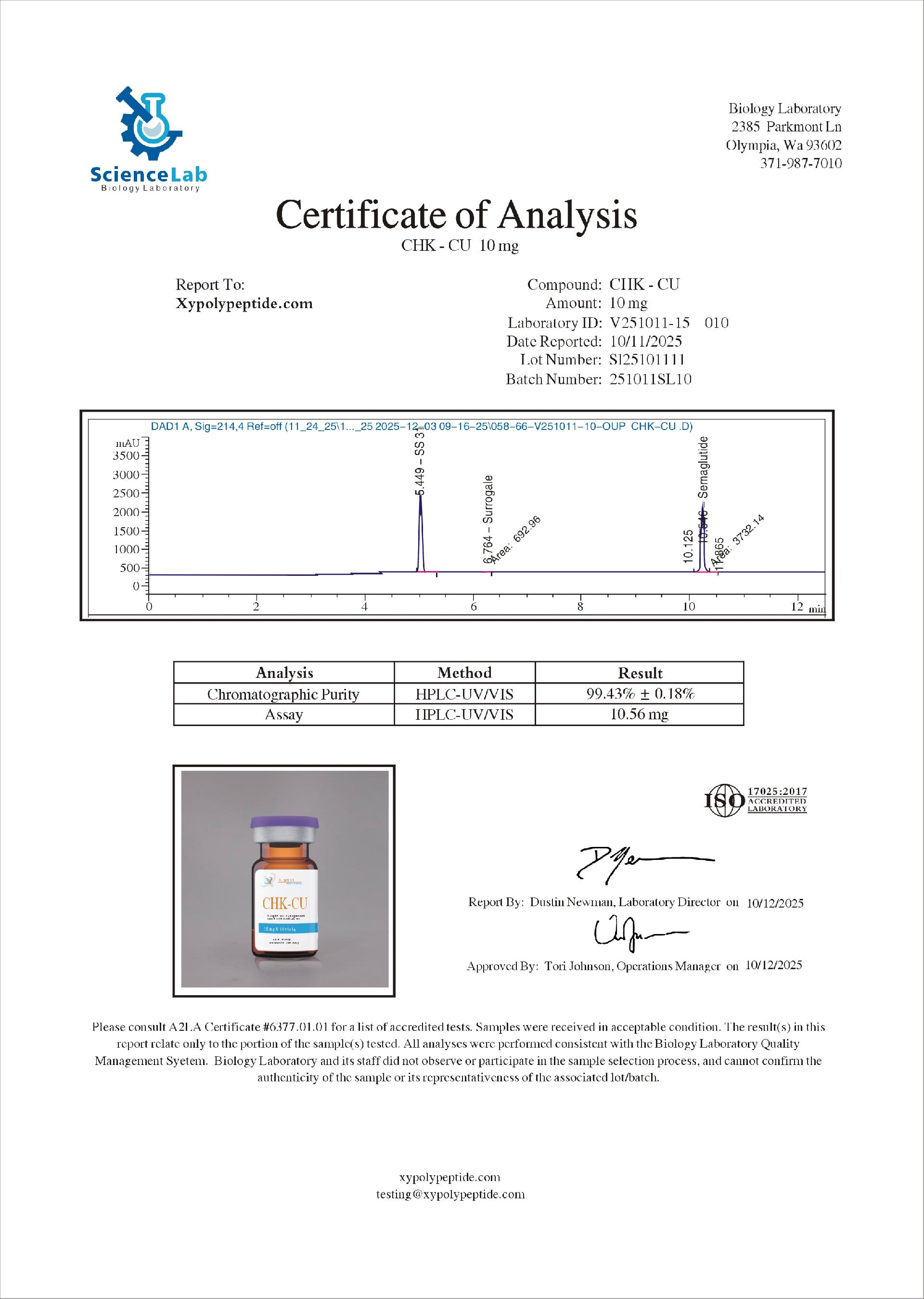 GHK-Cu Péptido de cobre 50Mg